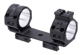 Tactical scope mount with front cap Picatinny rail and multiple accessory mounting points
